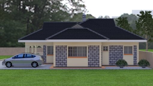 3 Bedroom House Plan 137 right view