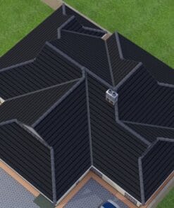 3 Bedroom House Plan 137 aerial view