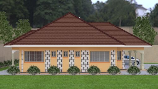 3 Bedroom House Plan 138 left view