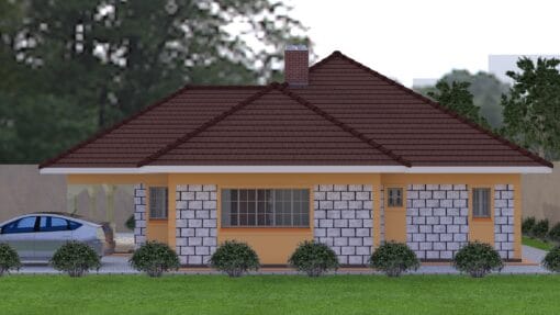 3 Bedroom House Plan 138 right view
