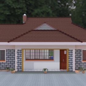 well-spaced 3 bedroom house plan