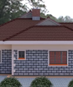 3 bedroom house plan left view