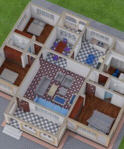 3 Bedroom House Plan ID 132 3D floor plan