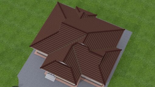 3 Bedroom House Plan ID 132 aerial view