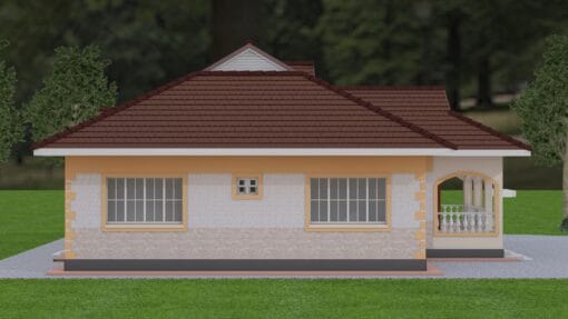 3 Bedroom House Plan ID 132 left side view