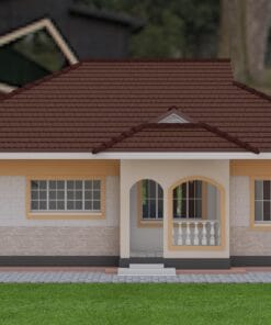 3 Bedroom House Plan ID 132 rear view