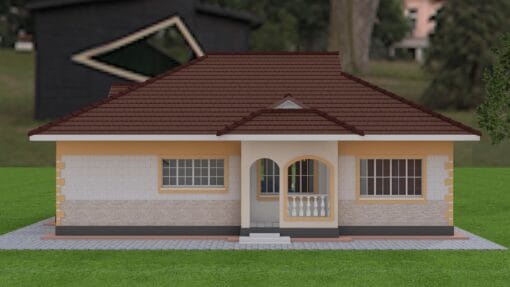 3 Bedroom House Plan ID 132 rear view