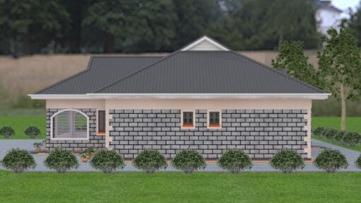 3 Bedroom House Plan ID 133 right side elevation
