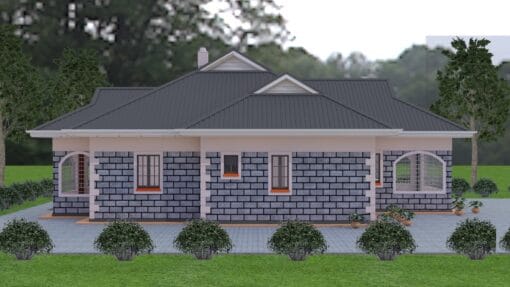 3 Bedroom House Plan ID 133 left side view