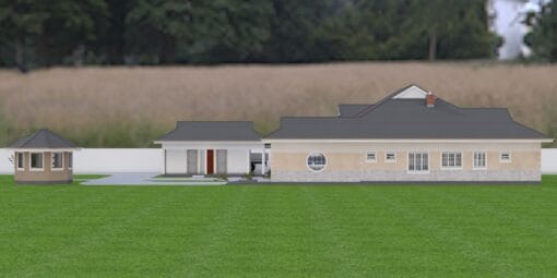 4 Bedroom House Plan 135 right side view