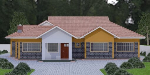 4 Bedroom House Plan 139 front view