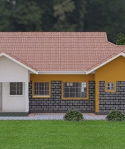 4 Bedroom House Plan 139 rear view