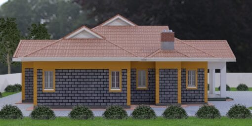 4 Bedroom House Plan 139 left view
