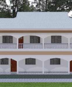 4 and 2 Bedrooms Multi-family House Plan 136 front view