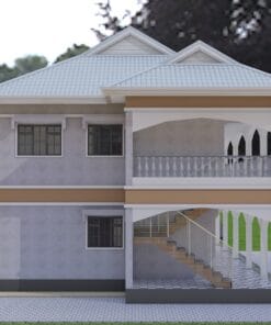 4 and 2 Bedrooms Multi-family House Plan 136 left side view