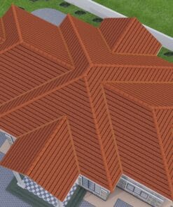 6 Bedroom House Plan 134 aerial view