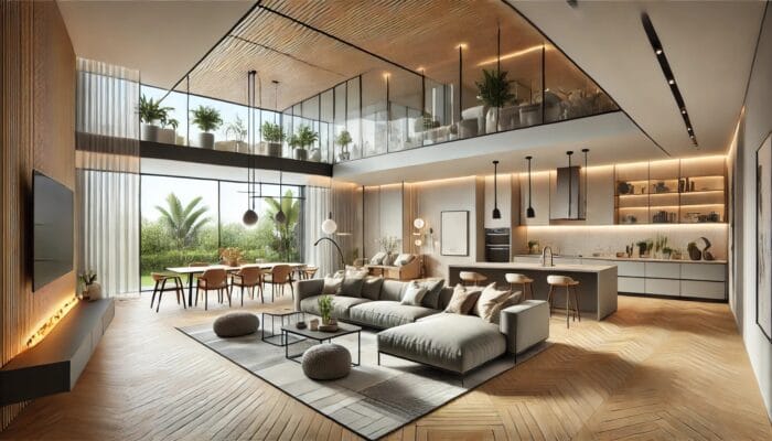 Modern open floor plans concept