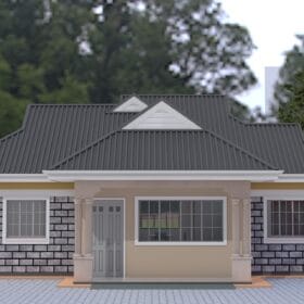 2 bedroom house plan architectural design