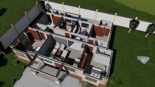 4 Bedroom 3D floor plan