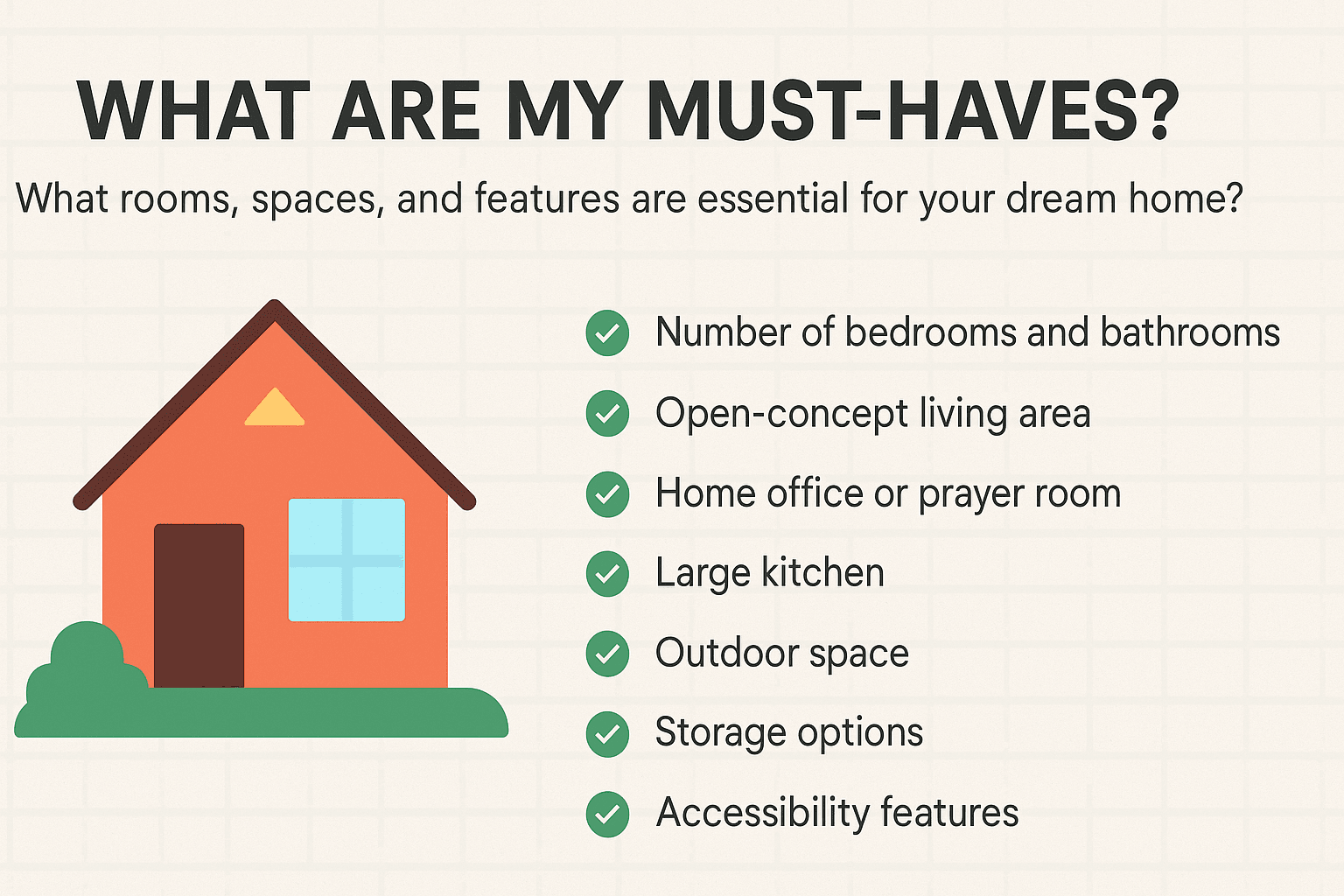 Home Construction Checklist, What are my must haves
