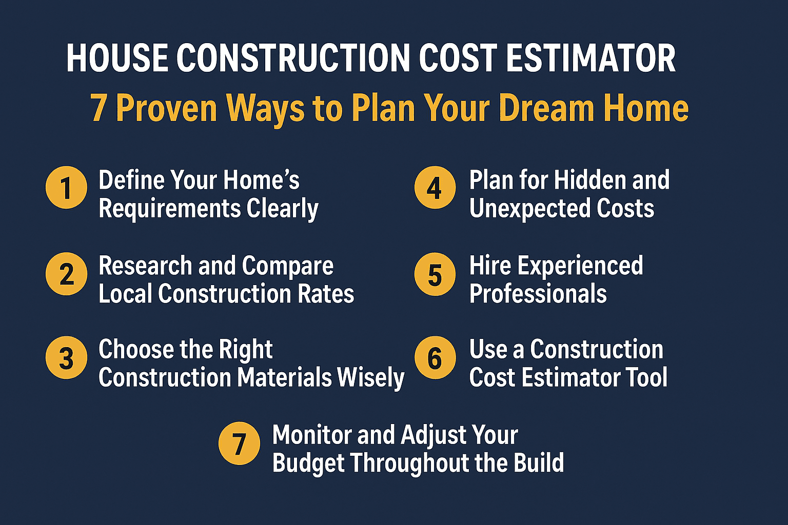 House construction cost estimator: 7 proven ways to plan your dream home