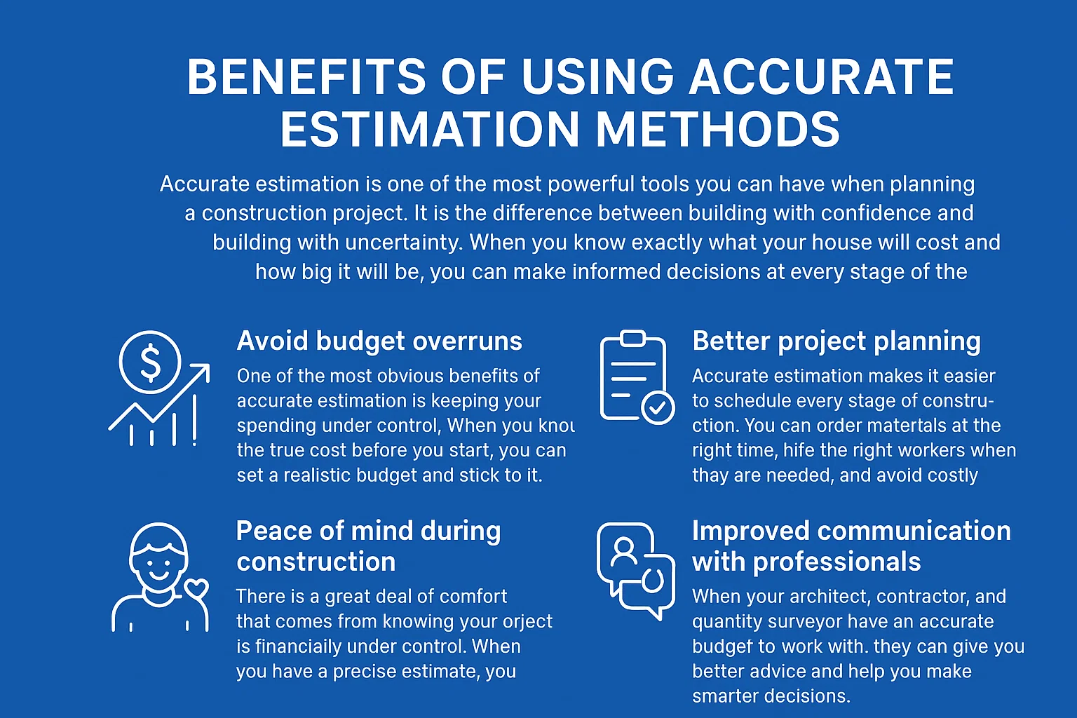 Benefits of using accurate construction estimation methods