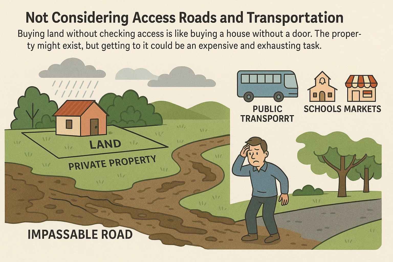 Considering access roads and transportation