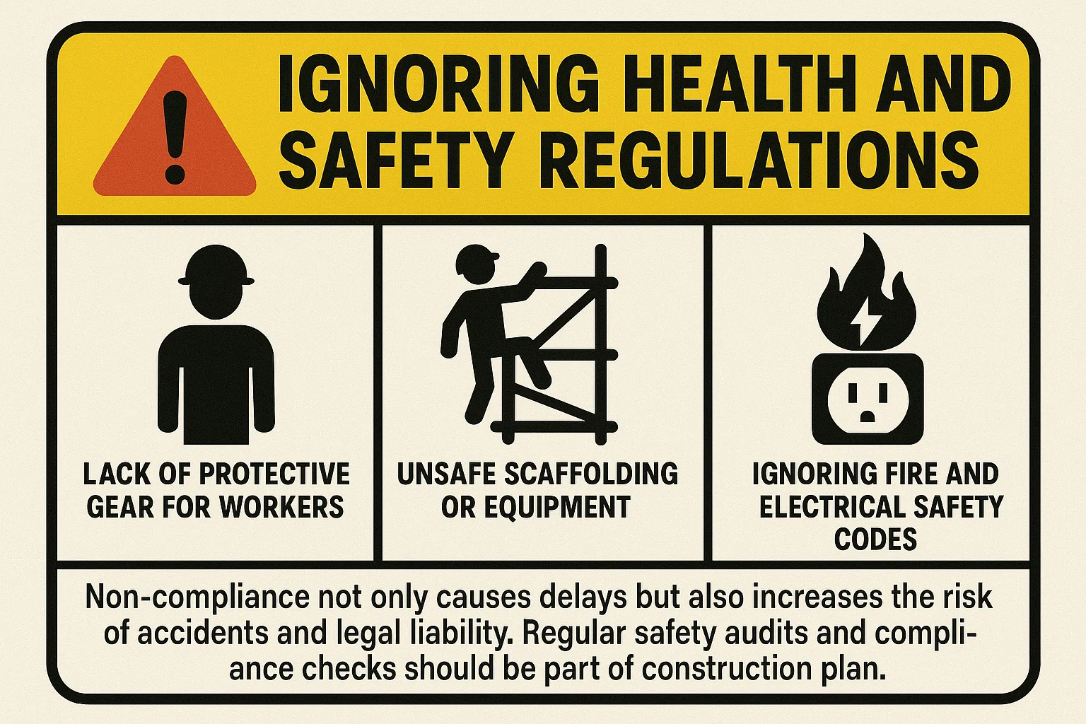 Ignoring health and safety regulations
