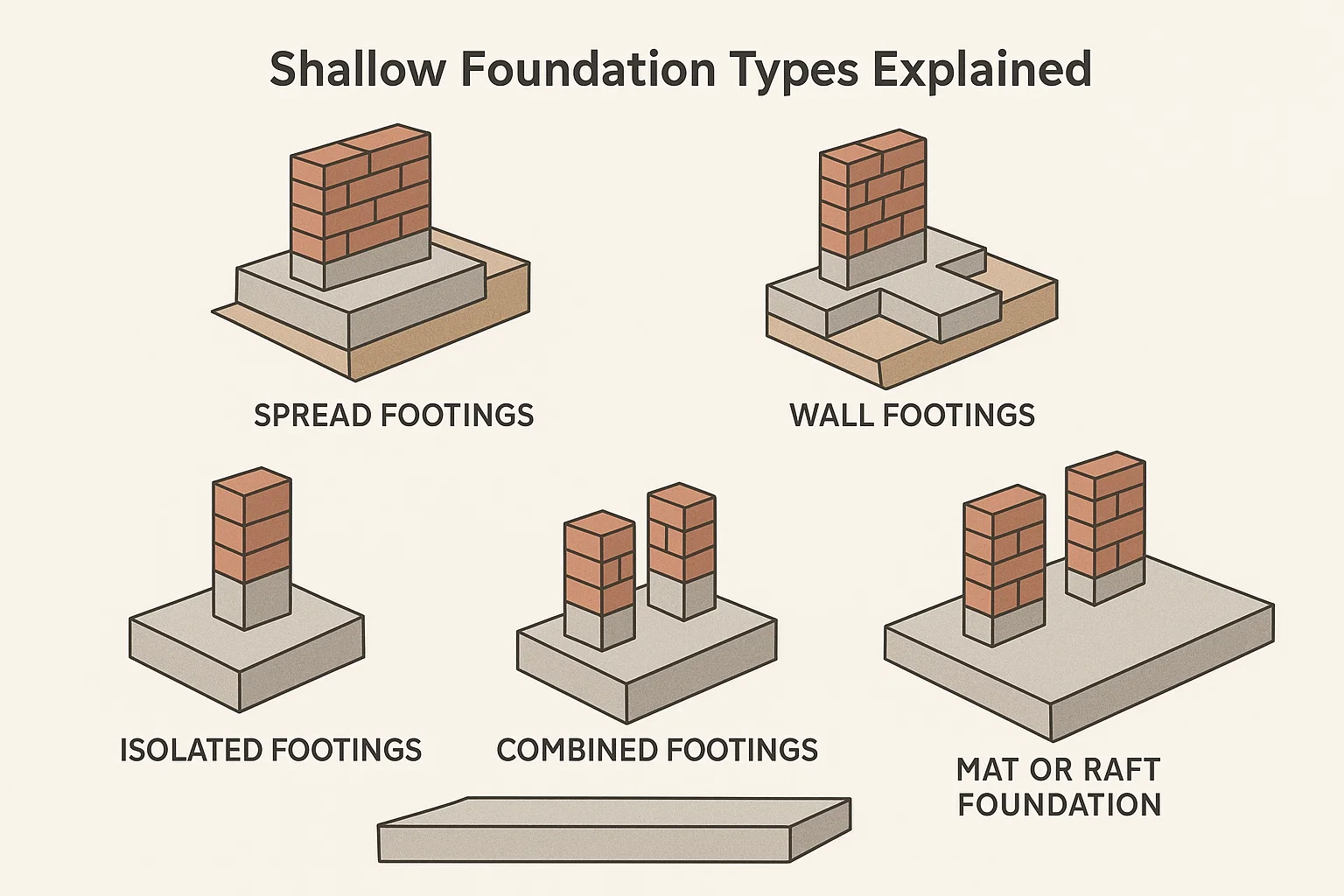 Shallow foundation types