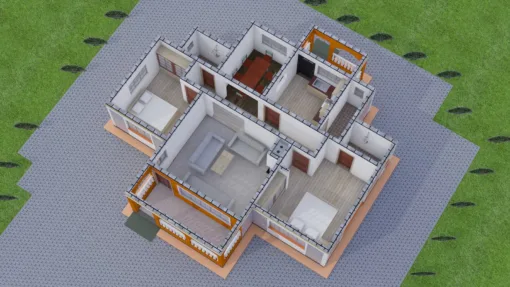 2 bedroom house design with plan