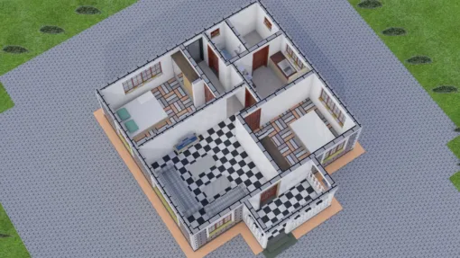 2 bedroom house plan design