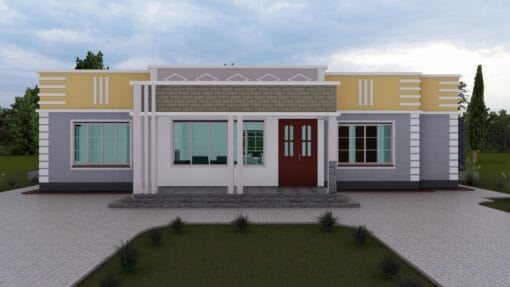 3 Bedroom Hidden Roof House Plan