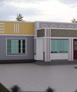 3 Bedroom Hidden Roof House Plan 1