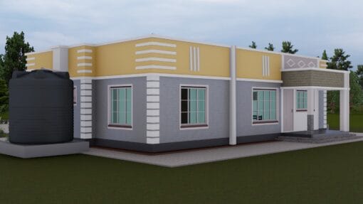 3 Bedroom Hidden Roof House Plan 3