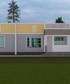 3 Bedroom Hidden Roof House Plan 4