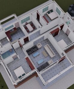 3 Bedroom Hidden Roof House Plan 6