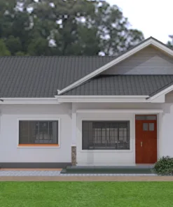 Bungalow construction: 3-bedroom house plan with garage