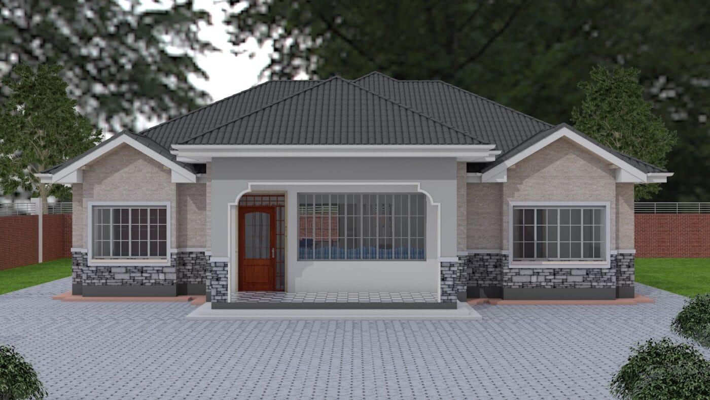 Modern 4 bedroom house plan design