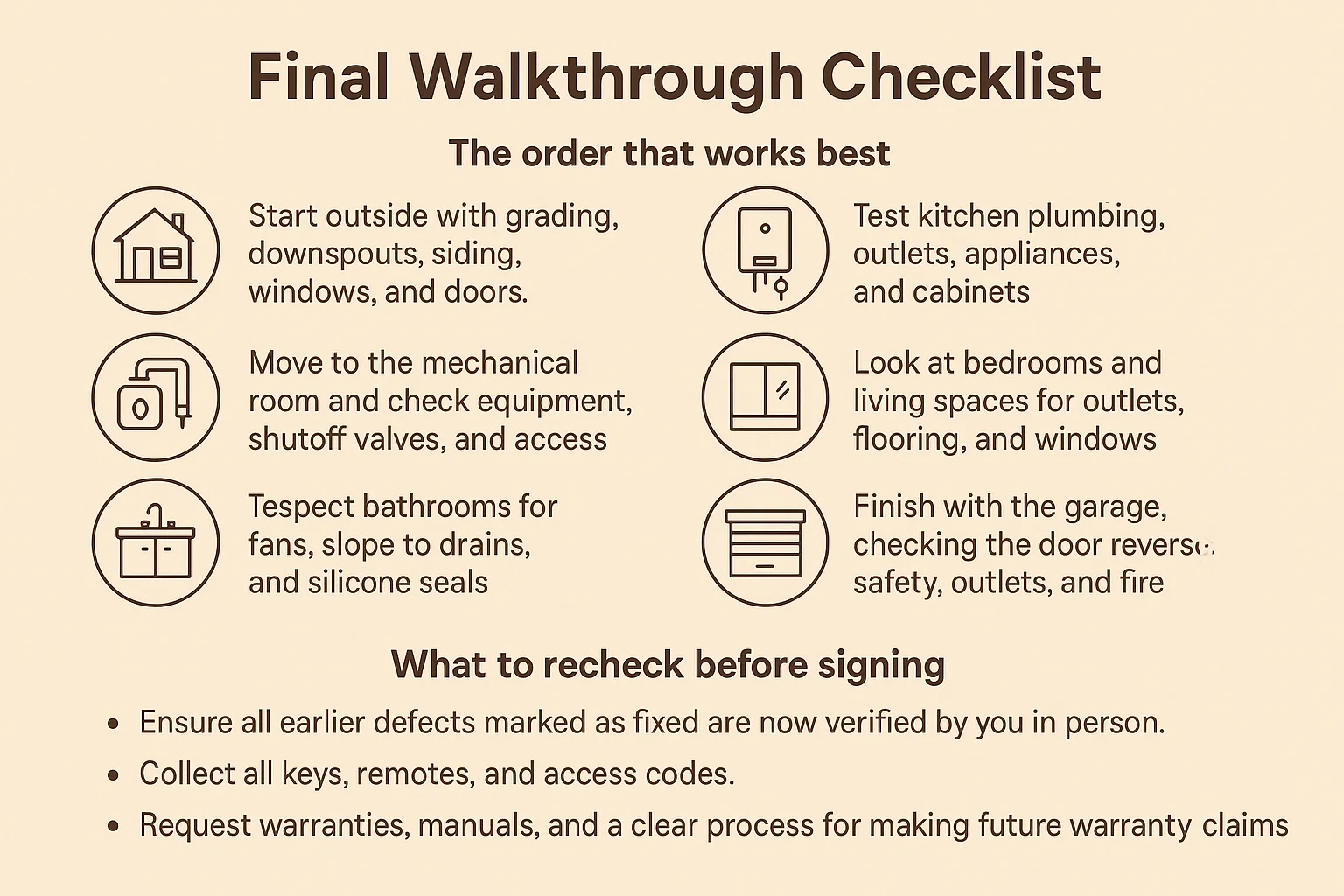 Defects in new builds checklist