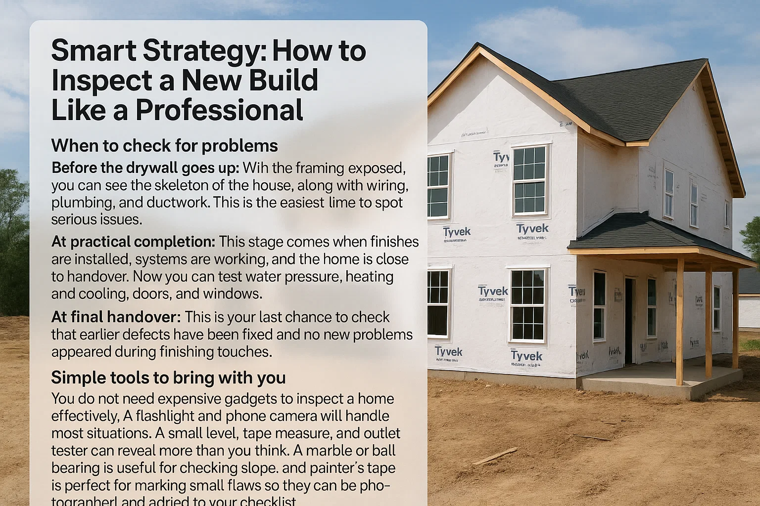 How to inspect a new build
