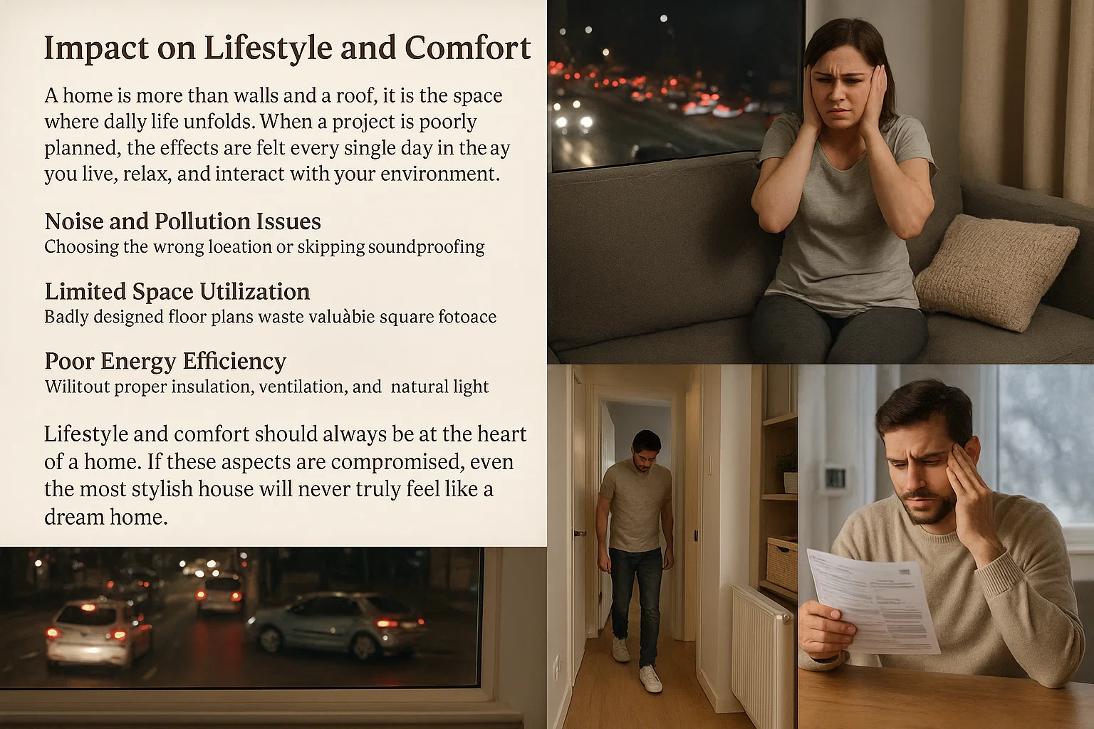 Impact of poorly planned projects on lifestyle and comfort