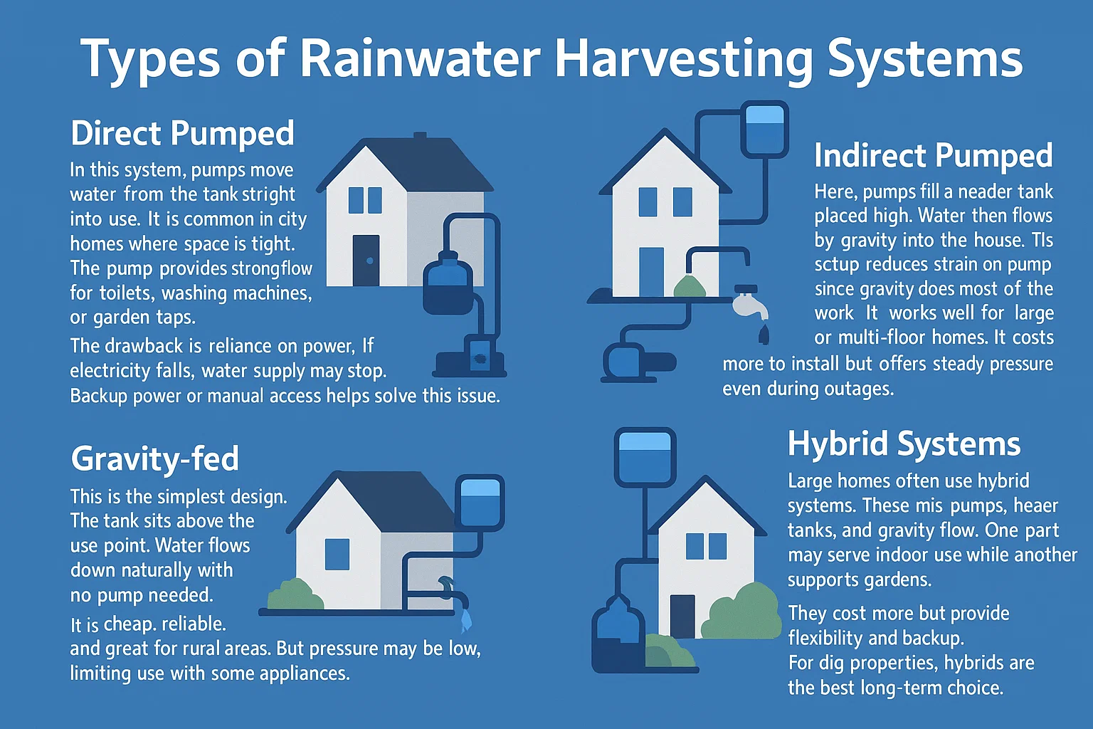 Types of rainwater harvesting systems